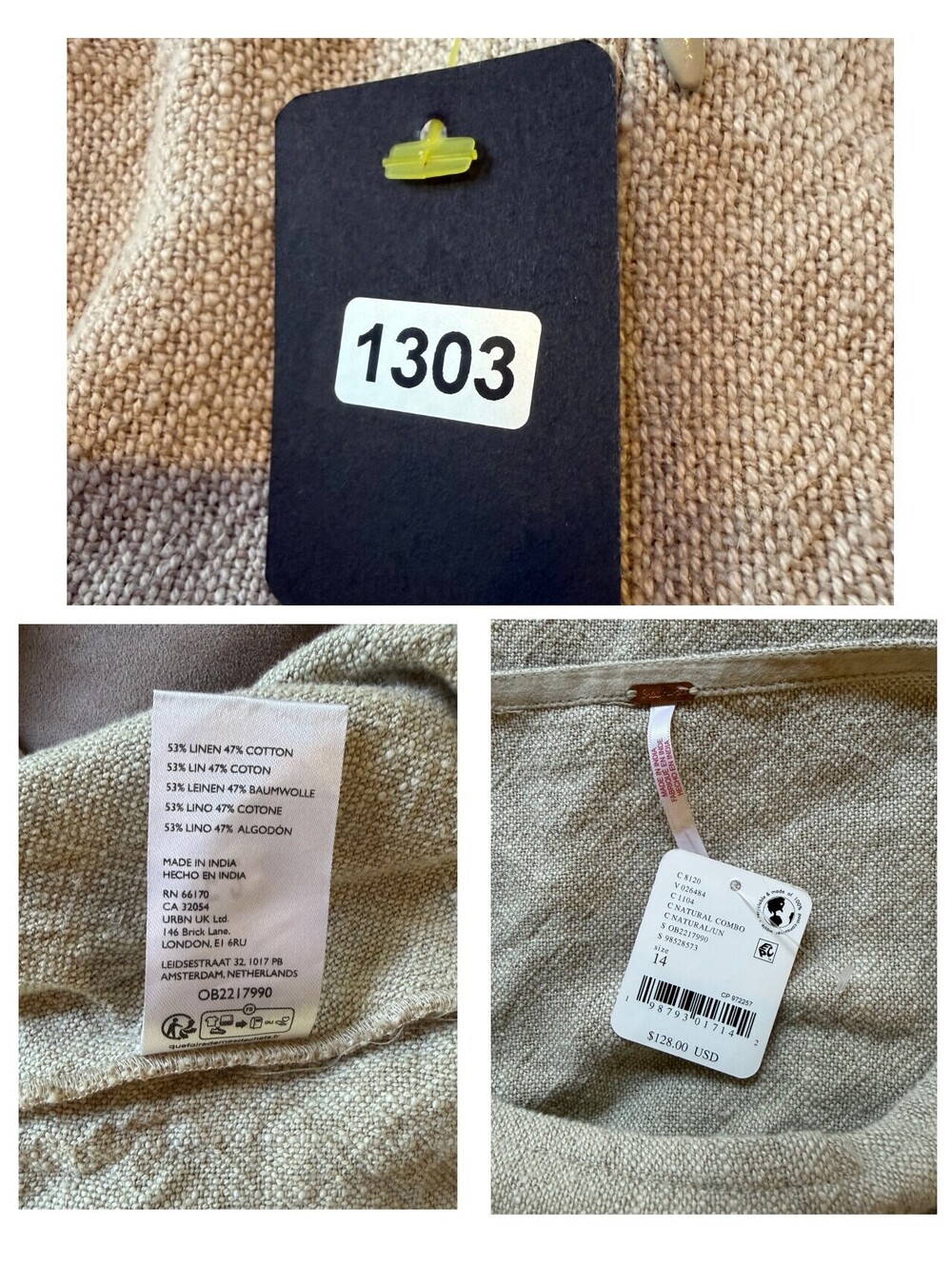 Free People Stansbury Midi Skirt in the Natural Combo colorway Size 14 #1303 - Picture 4 of 10